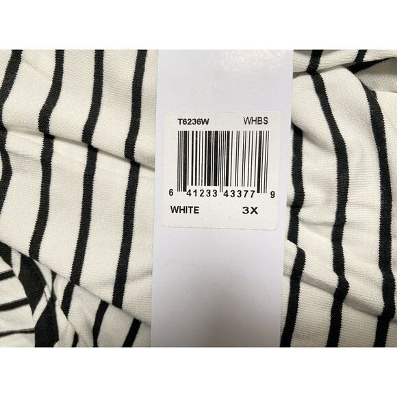 London Times Woman Black & White Nautical Stripe Tie Waist Tank Dress Sz 3X NEW - Picture 9 of 10